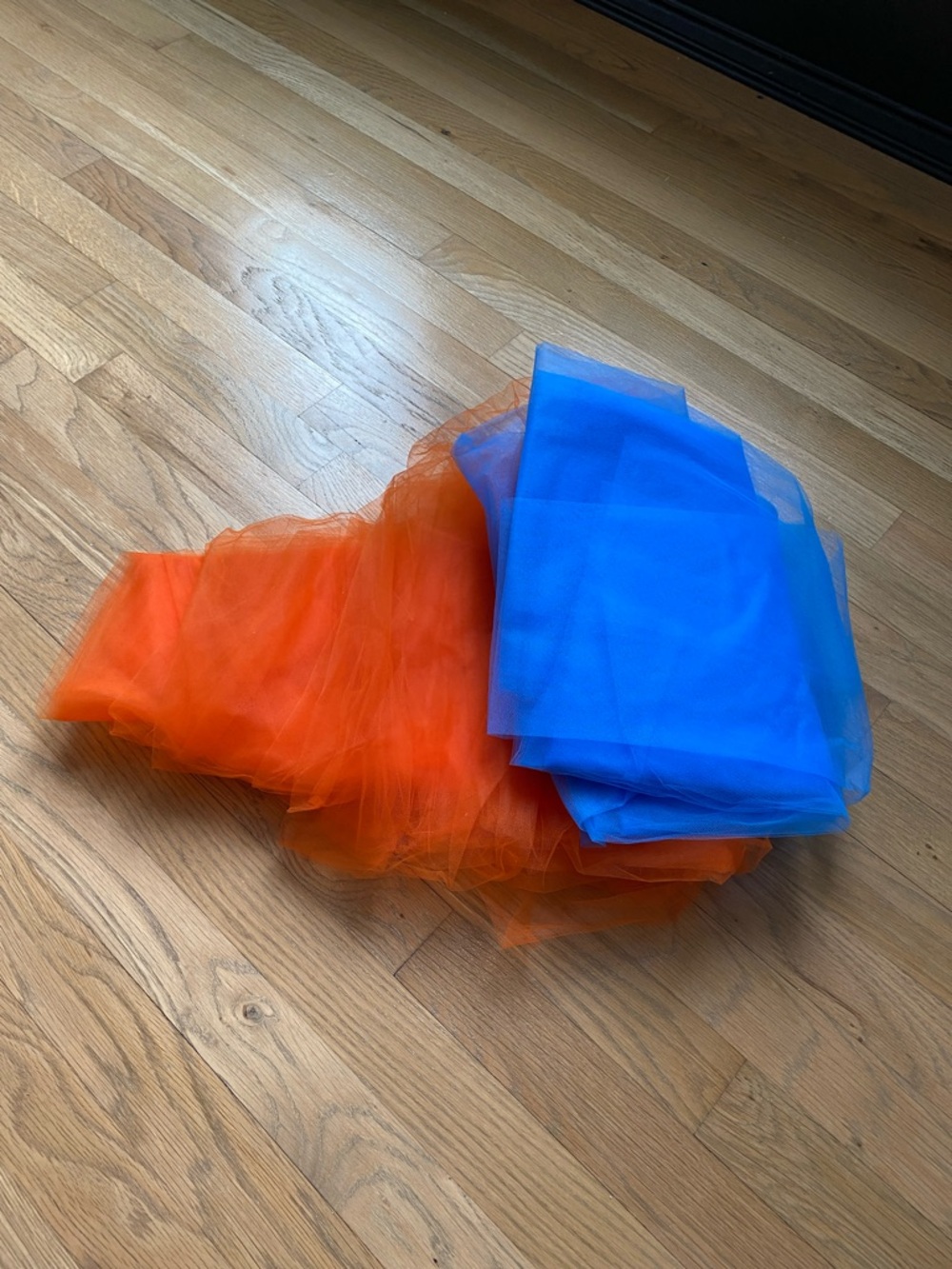 Blue and Orange Tulle Fabric Panels - Tablecloths - Blippi Theme
